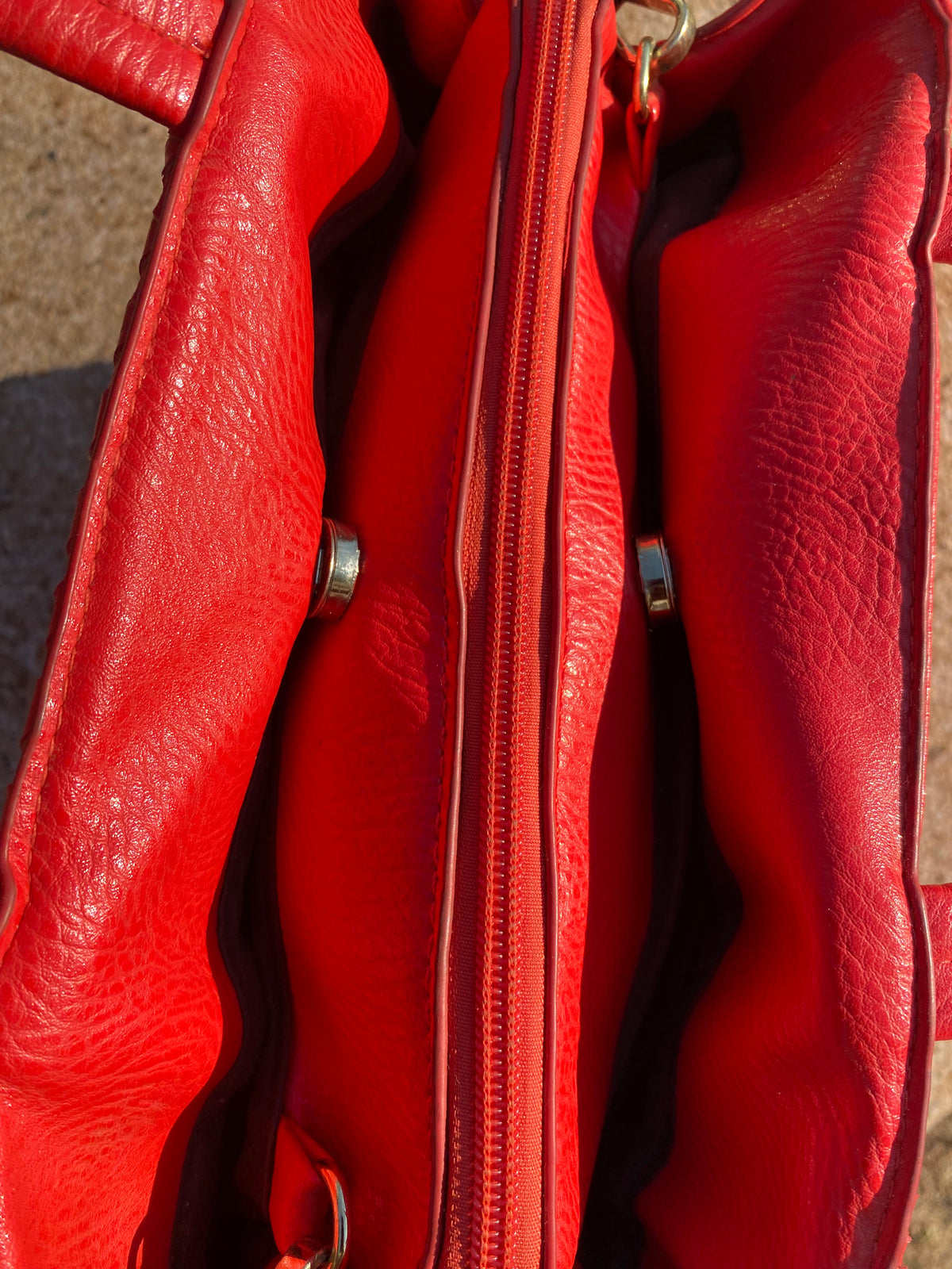 Elequator Red Woven Leather Bag