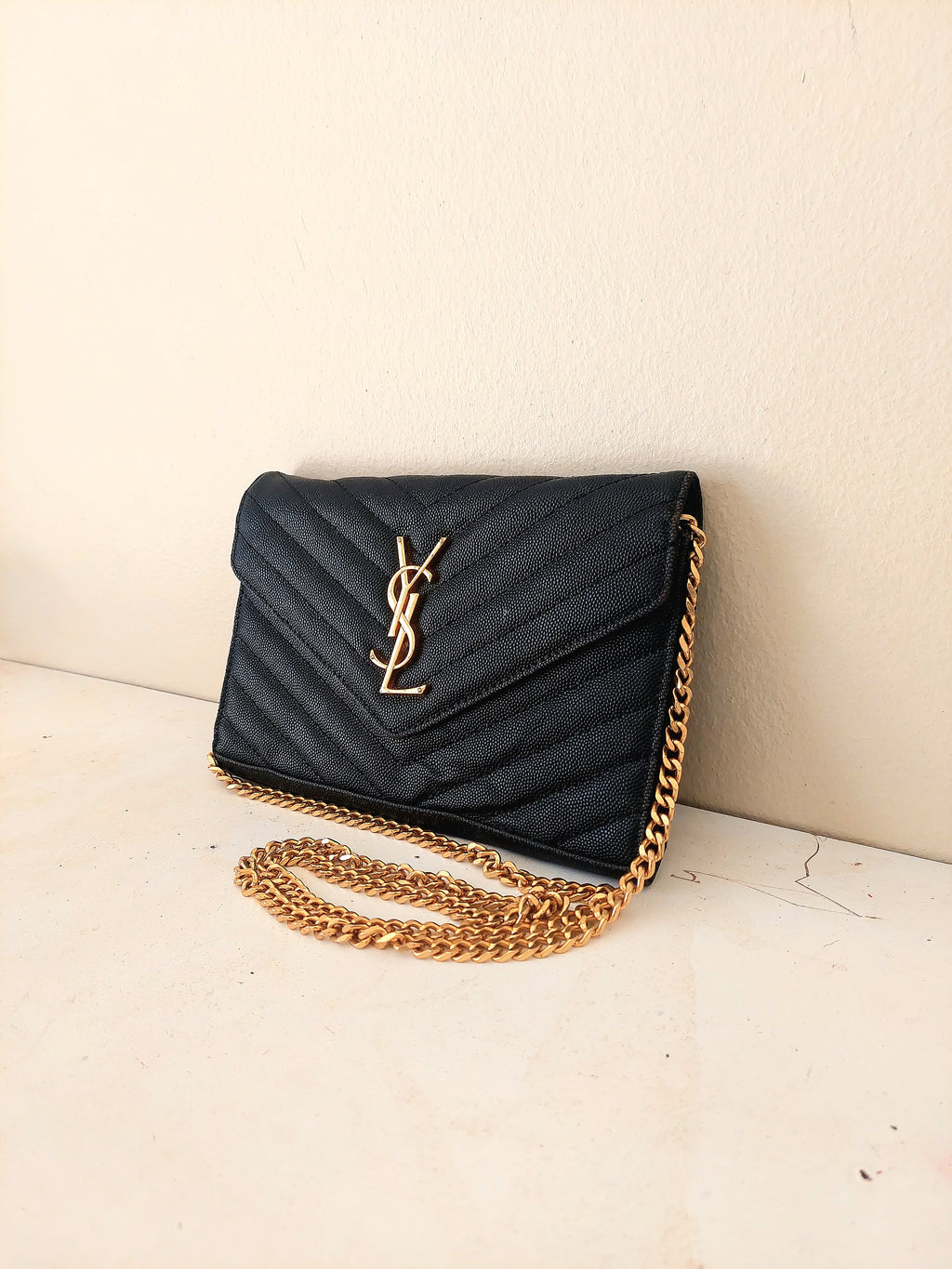 Vintage YSL Monogram Chain Wallet