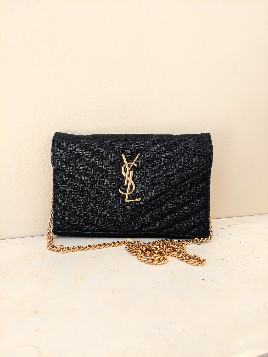 Vintage YSL Monogram Chain Wallet