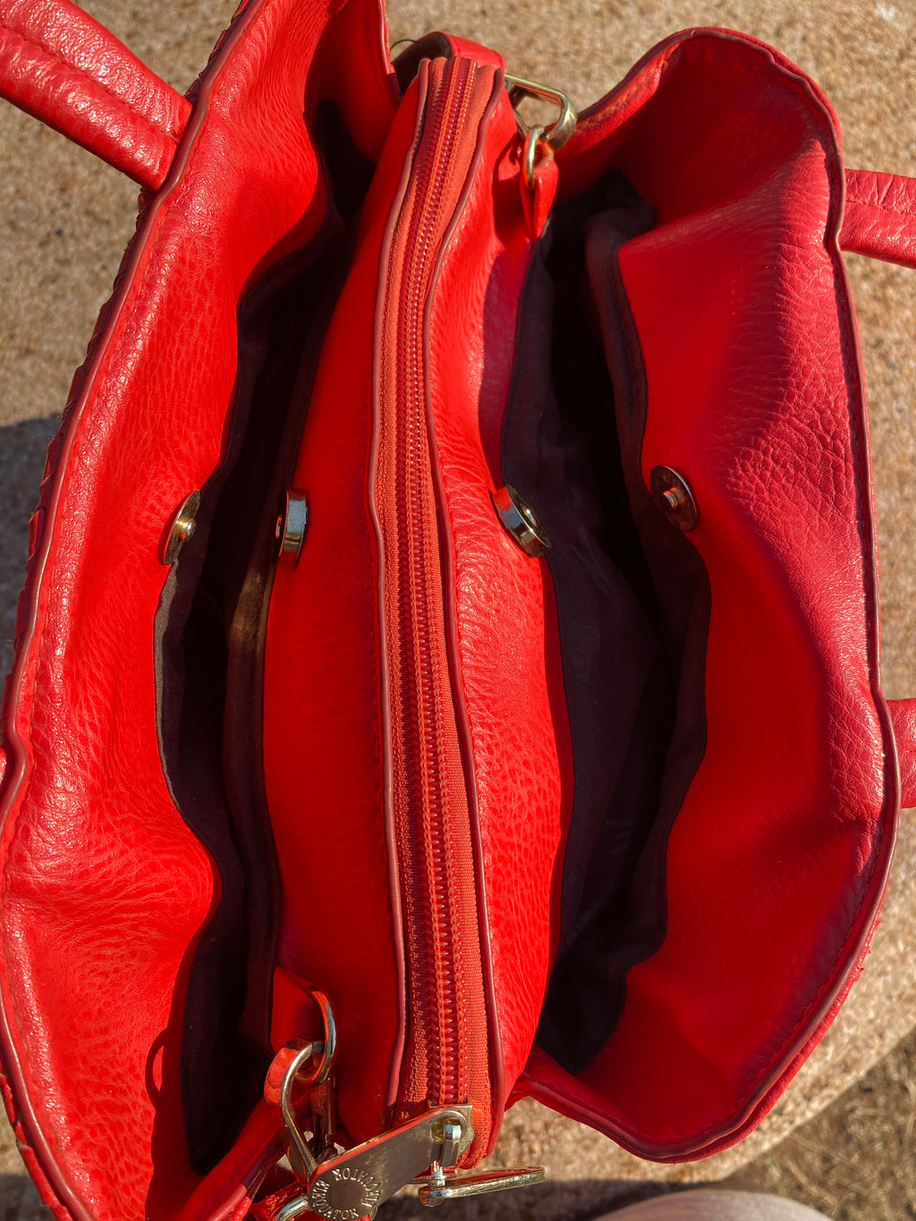 Elequator Red Woven Leather Bag